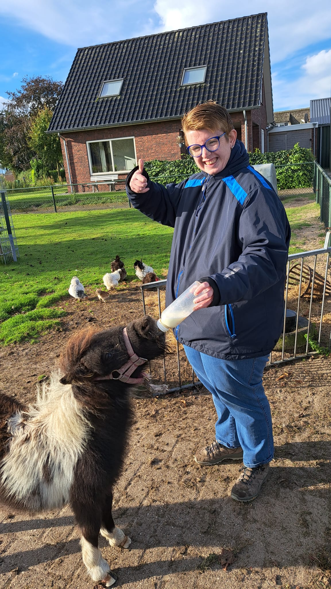 Veulen Igor de fles geven